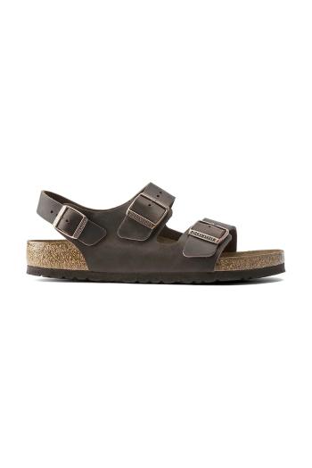 Kožené sandále Birkenstock Milano dámske, hnedá farba, 34873