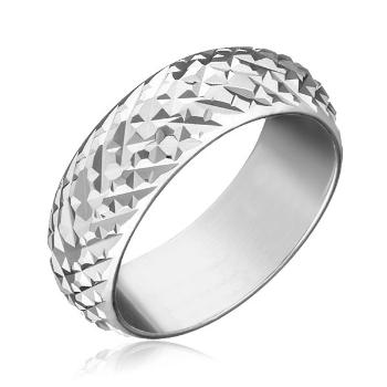 Prsteň zo striebra 925 - lesklé vystúpené kosoštvorce - Veľkosť: 60 mm