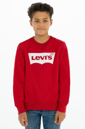 Detská mikina Levi's červená farba, s potlačou