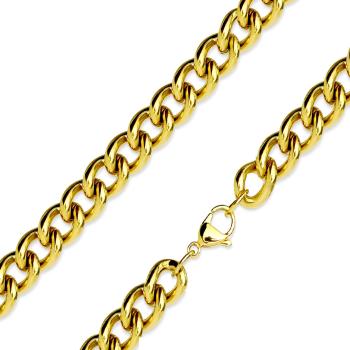 Retiazka z 316L ocele - zatočené okrúhle očká zlatej fabry, 8 mm - Dĺžka: 580 mm