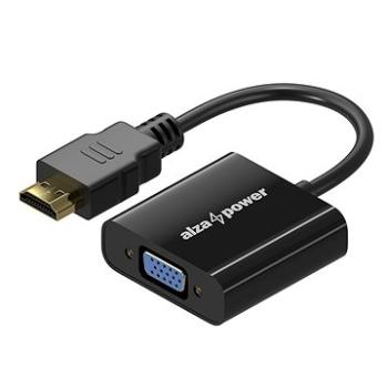 AlzaPower HDMI (M) na VGA (F) 0,1 m lesklá čierna (APW-ADHDVG01B)