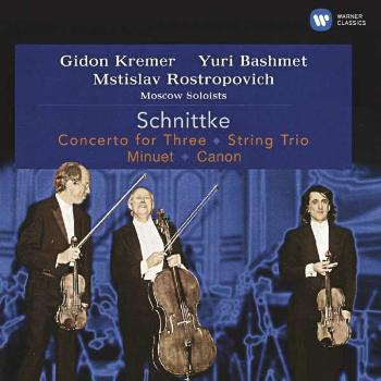 ROSTROPOVICH, MSTISLAV/GIDON KREMER/YURI BASHMET/MOSCOW SOLOISTS - SCHNITTKE: CONCERTO FOR THREE, STRING TRIO, MINUET, CD