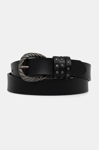 Kožený opasok Pepe Jeans HALSEY BELT dámsky, čierna farba, PL020856