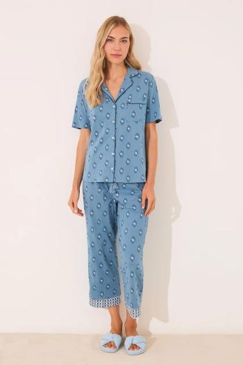 Pyžamo women'secret dámske, modrá farba, bavlnené, 3592389