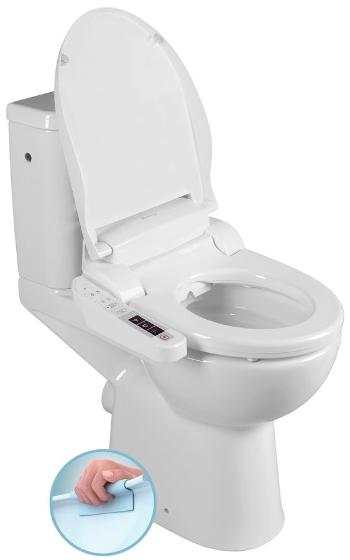 SAPHO - HANDICAP WC kombi zvýšené sedadlo s elektronickým bidetom BLOOMING EKO PLUS, Rimless, zadný odpad, biela NB-1160D-1