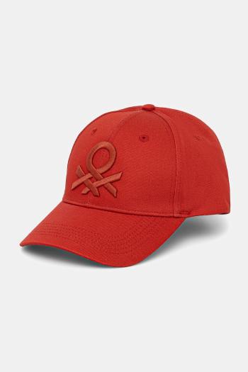 Šiltovka United Colors of Benetton pánska, červená farba, jednofarebná, 6WEPUA00Z