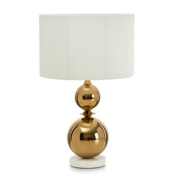 ArtFir Stolná lampa DAISY 01 | biela/zlatá 36 x 23 x 56 cm
