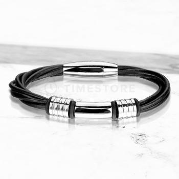 Viacvrstvový kožený náramok s chirurgickou oceľou TS-BR-0017 - 30 dní na vrátenie tovaru, Garancia originality