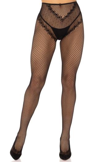 Čierne crotchless pančuchy 9709