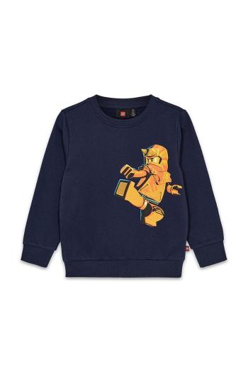 Detská bavlnená mikina Lego LWSCOUT 704 tmavomodrá farba, s potlačou, 12011342