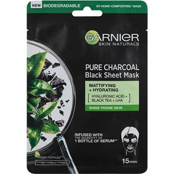 GARNIER Skin Naturals Pure Charcoal Black Tissue Mask s extraktom z čierneho čaju 28 g (3600542097239)