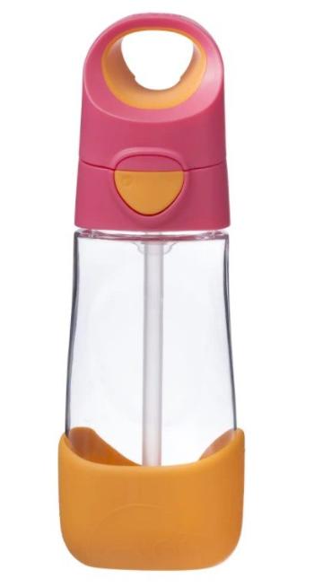 B.BOX Fľaša na pitie so slamkou ružová/oranžová 450 ml