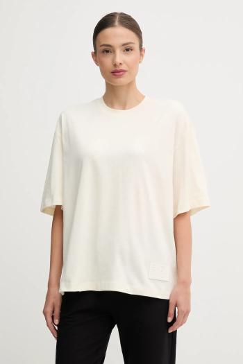 Bavlnené tričko EA7 Emporio Armani dámske, béžová farba, AF13741.7X000128