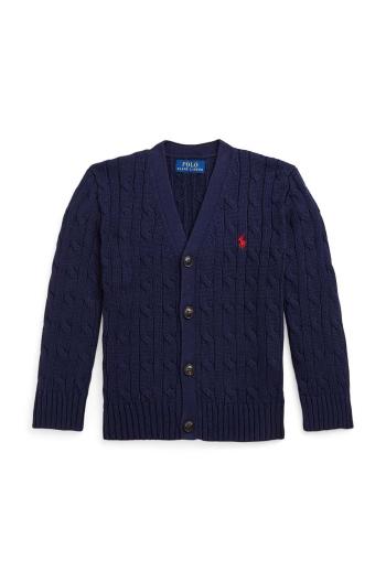 Detský bavlnený kardigan Polo Ralph Lauren tmavomodrá farba, 322925717006