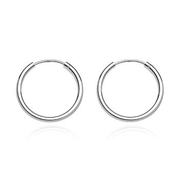 Okrúhle náušnice zo striebra 925 - hrubšie lesklé kruhy, 12 mm