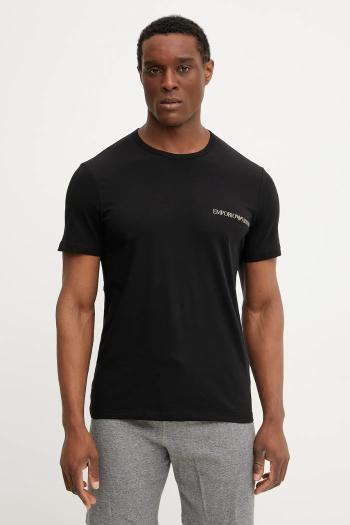 Tričko Emporio Armani Underwear 2-pak pánske, čierna farba, s potlačou, EM000391 AF10779
