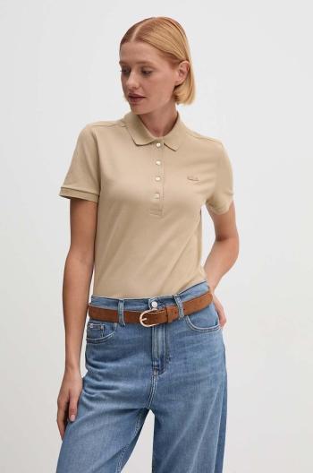 Polo tričko Lacoste dámske, béžová farba, PF5462