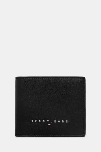 Kožená peňaženka Tommy Jeans čierna farba, AM0AM13695