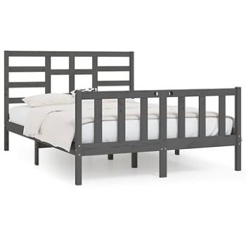 Rám postele sivý masívne drevo 150 × 200 cm King Size, 3107620