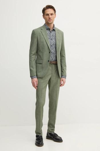 Oblek Lindbergh pánsky, zelená farba, melanžový, 30-606034