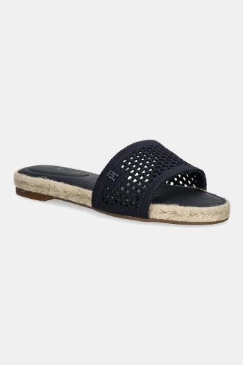Šľapky Tommy Hilfiger KNIT MESH ESPADRILLE FLAT SANDAL tmavomodrá farba, FW0FW08744
