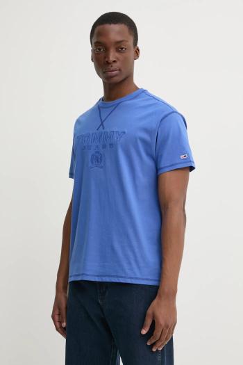 Bavlnené tričko Tommy Jeans pánske, s nášivkou, DM0DM20805