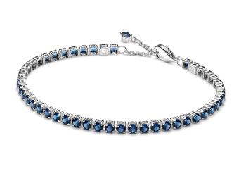 Pandora Tenisový strieborný náramok s modrými zirkónmi Timeless 591469C02 18 cm