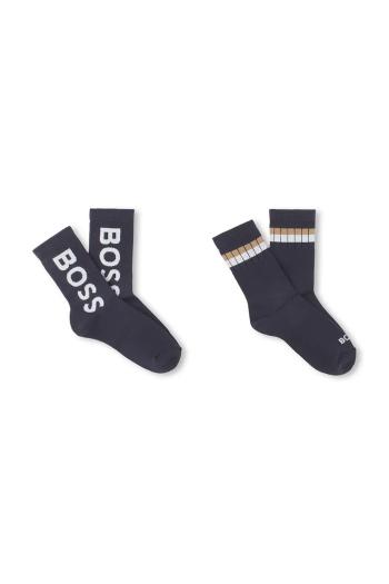 Detské ponožky BOSS 2-pak tmavomodrá farba, J51743