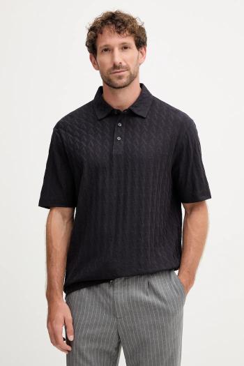 Bavlnené polo tričko Armani Exchange tmavomodrá farba, jednofarebné, XM001292 AF10337