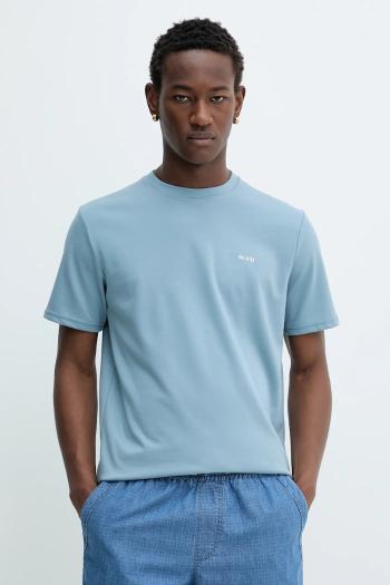 Tričko Hollister Co. pánske, modrá farba, jednofarebné, KI323-5499