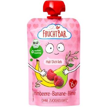 FruchtBar BIO ovocná kapsička s banánom, hruškou, malinami a ovsom 100 g (4260133232235)