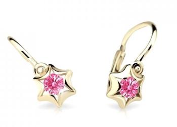 Cutie Jewellery Zlaté detské náušnice C2159-10-X-1 fuchsiová