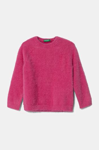 Detský sveter United Colors of Benetton ružová farba, 19BAG100Q