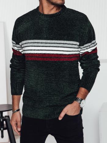 Pánsky pruhovaný sveter zelený Dstreet WX2280