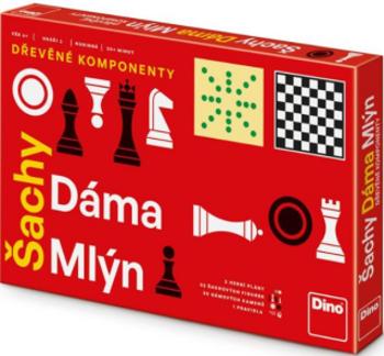 Šachy, dáma, mlýn - rodinná hra