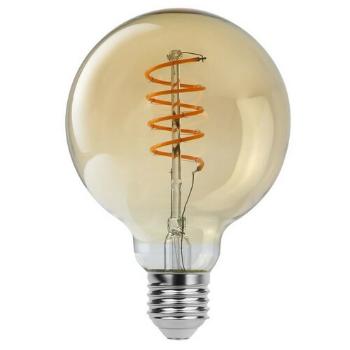 Rabalux Dekoratívna LED filament žiarovka s točeným vláknom, jantárová, E27, G95, 4W, 350lm, 2200K, 20000h.