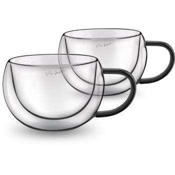 Lamart LT9114 2-dielna sada pohárov na cappuccino Vaso, 270 ml, čierna