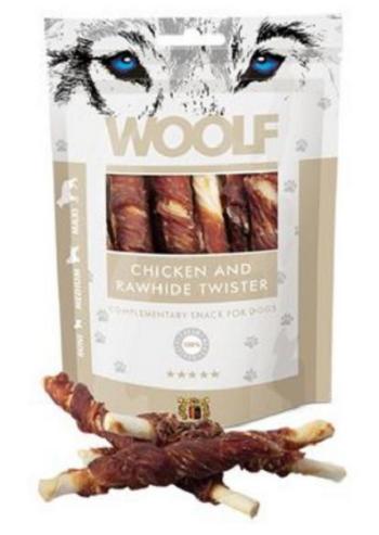 WOOLF chicken and rawhide twister 100g