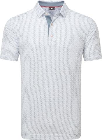 Footjoy Figure Print Lisle Mens White/Flint L Polo košeľa