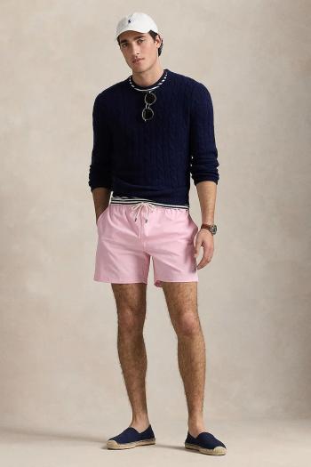 Plavkové šortky Polo Ralph Lauren ružová farba, 710957782