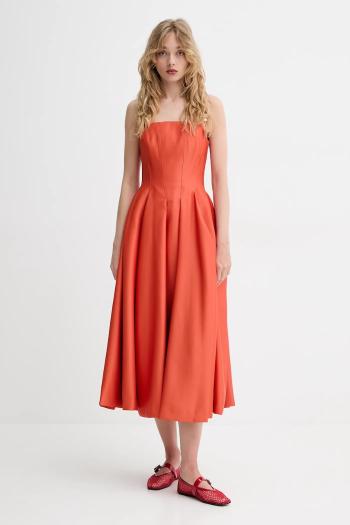 Šaty Stine Goya oranžová farba, midi, áčkový strih, SG-SS25-D092-2349