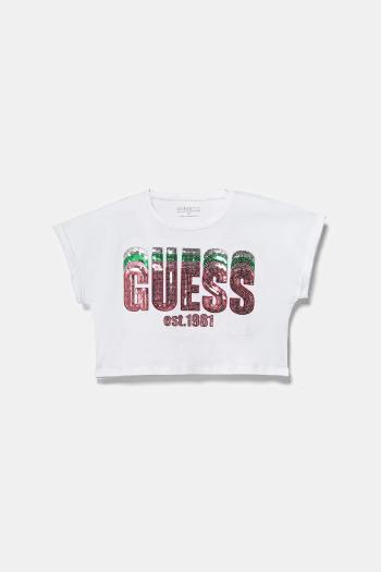 Detské bavlnené tričko Guess biela farba, J5RI10 K8HM4