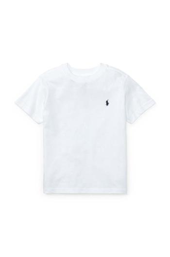 Detské bavlnené tričko Polo Ralph Lauren biela farba, jednofarebné