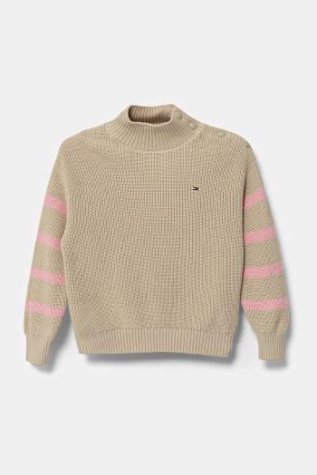 Detský sveter Tommy Hilfiger béžová farba, KG0KG08279