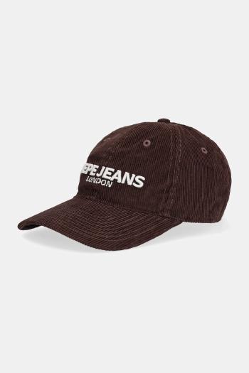 Menčestrová baseballová čiapka Pepe Jeans hnedá farba, PM0400006