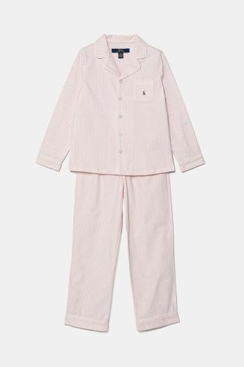 Detské bavlnené pyžamo Polo Ralph Lauren 2-pak ružová farba, vzorovaná, 4P0198