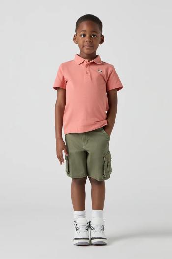 Detské krátke nohavice Levi's TRADITIONAL CARGO SHORTS zelená farba, nastaviteľný pás 8EM381