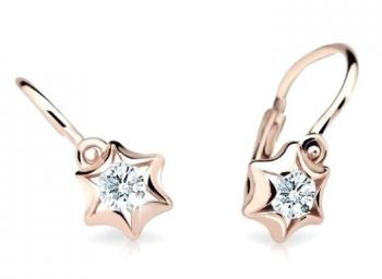 Cutie Jewellery Detské náušnice z ružového zlata C2159-10-X-4 biela