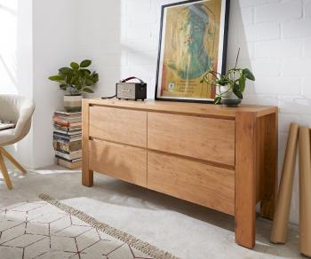 Komoda Philon 150x45 cm prírodná akácia 4 zásuvky