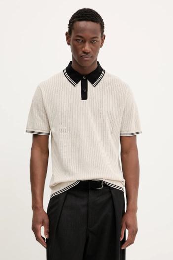 Polo tričko PS Paul Smith pánske, béžová farba, M2R-465Z-T22435